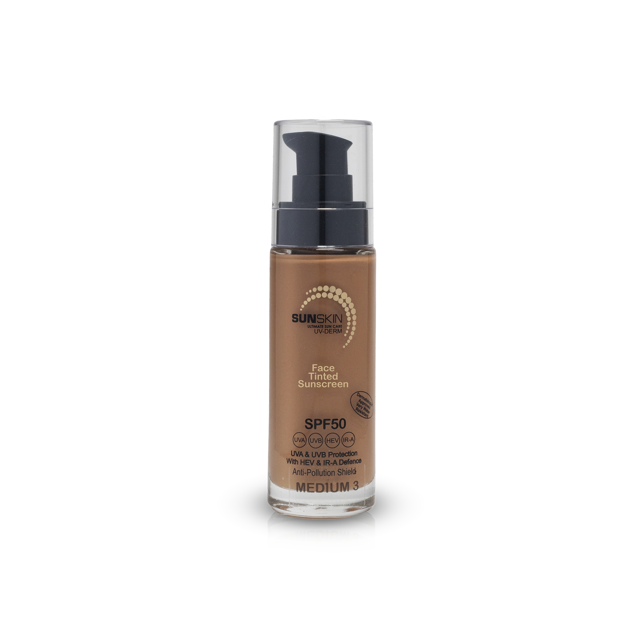 SPF50 Face – Tinted– Medium 3 – 30ml bottle | UV-DERM - Image 1